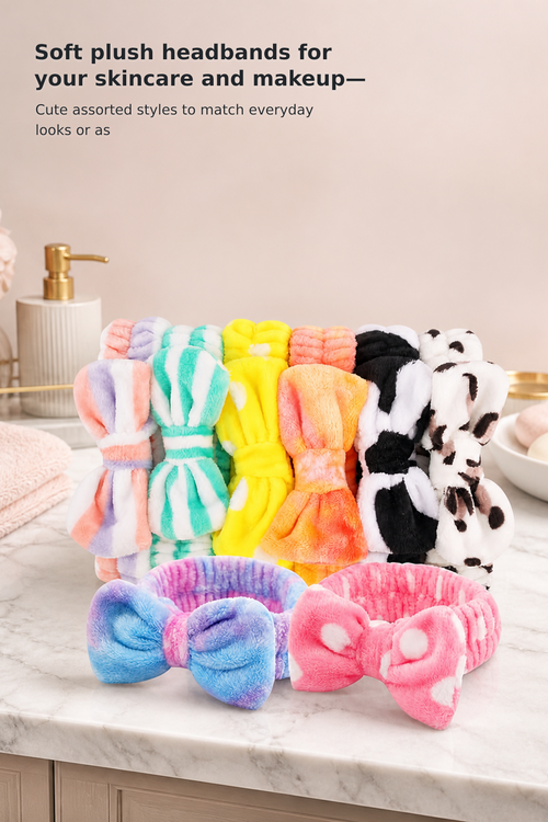 8-Pack Spa Headbands for Girls and Women