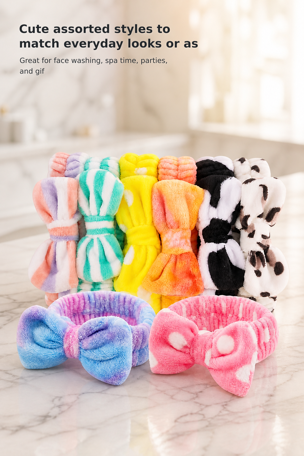 8-Pack Spa Headbands for Girls and Women